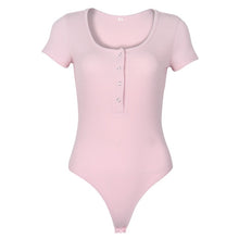 Load image into Gallery viewer, Bodysuit Buttons Sexy Skinny Body Tops Suit Women Rompers Short Sleeve Bodycon Bodysuits Summer Short Jumpsuits Overalls